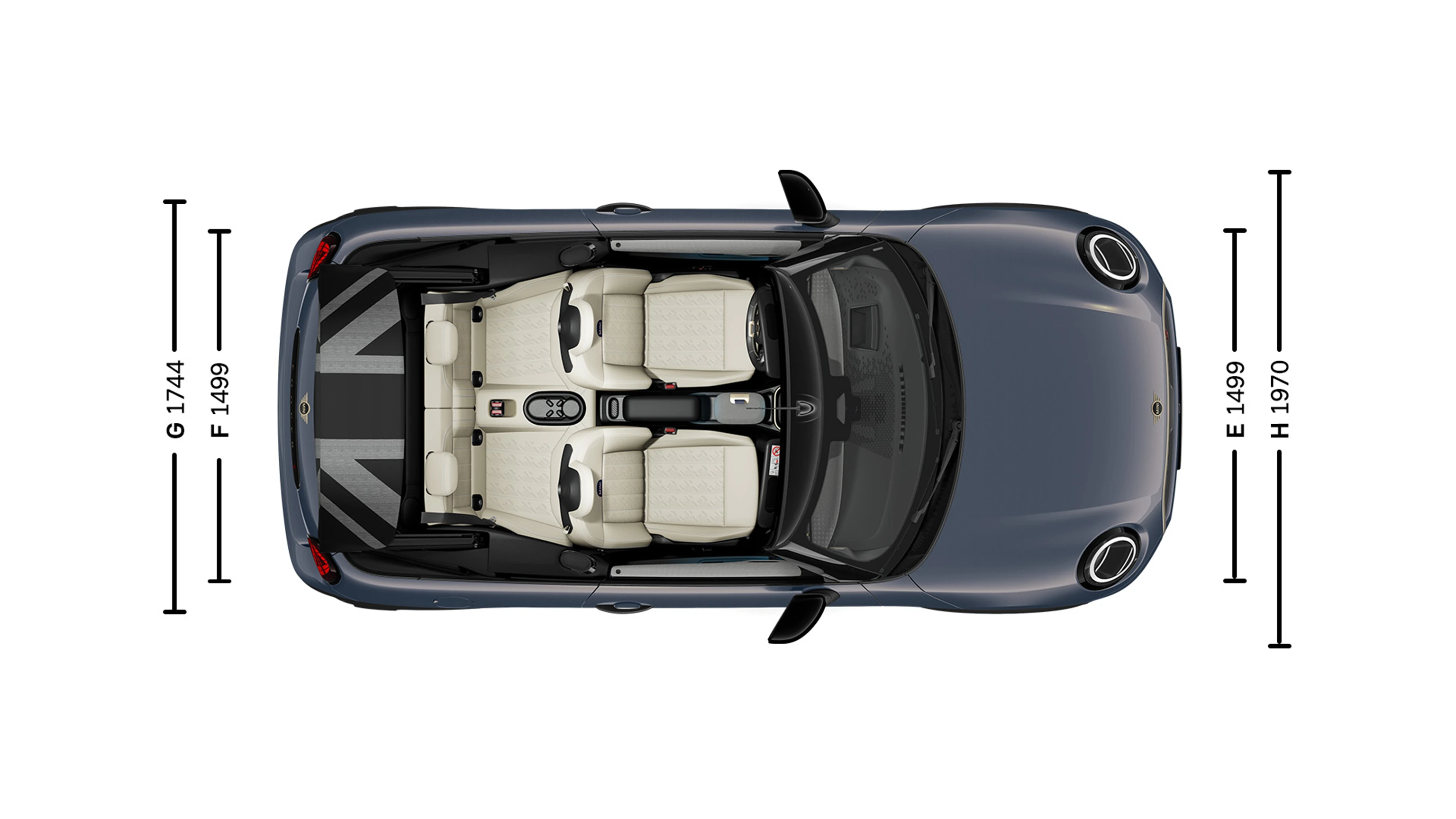 MINI Cooper Cabrio - размери - intro image birds-eye view